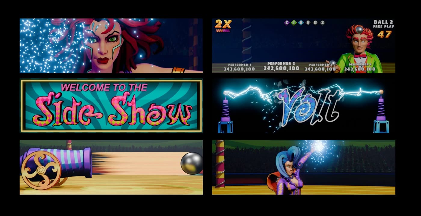 Collage de las nuevas animaciones 3D que aparecen en la pantalla HD durante el juego