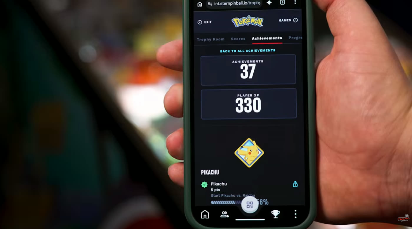 Pantalla de Achievements de Pokémon en la app Insider Connected