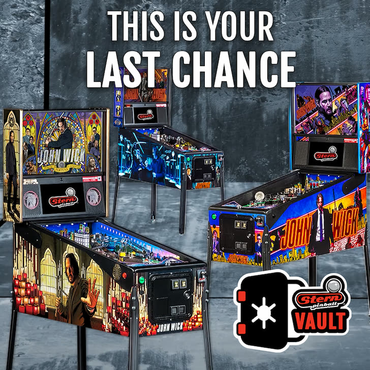Imagen "This Is Your Last Chance" con las distintas ediciones de John Wick (Pro, Premium y Limited Edition) junto al sello Stern Vault